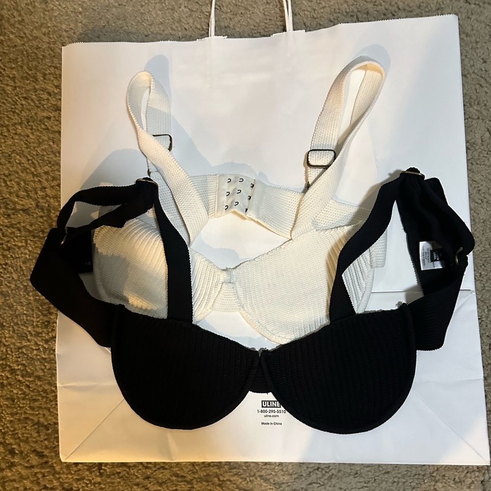 Jluxlabel crochet bralette top tan and blk size medium brand new never worn